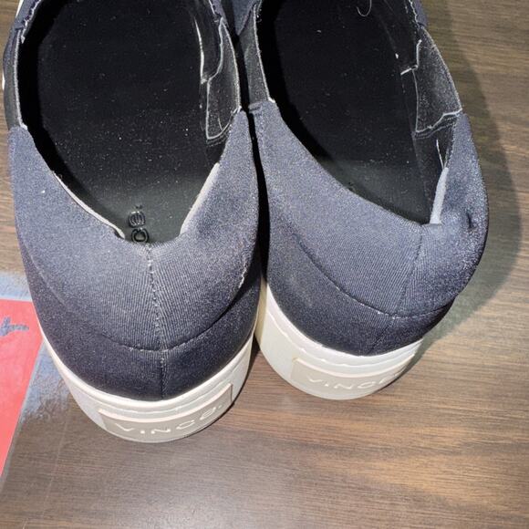 L Vince Womens Suede Slide On Strecth Platform Sneakers Black Size 6 - Picture 4 of 6